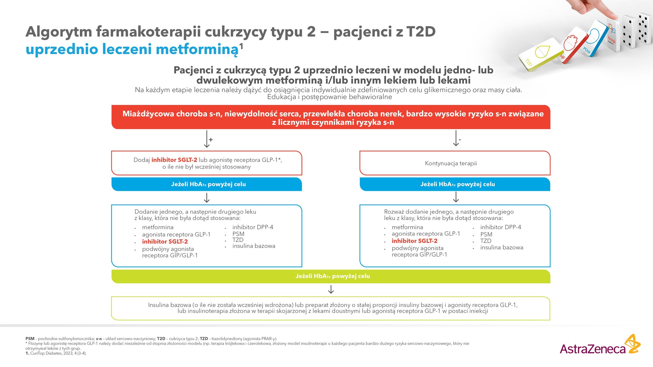 Algorytm farmakoterapii cukrzycy typu 2 — pacjenci z T2D
                            uprzednio leczeni metforminą